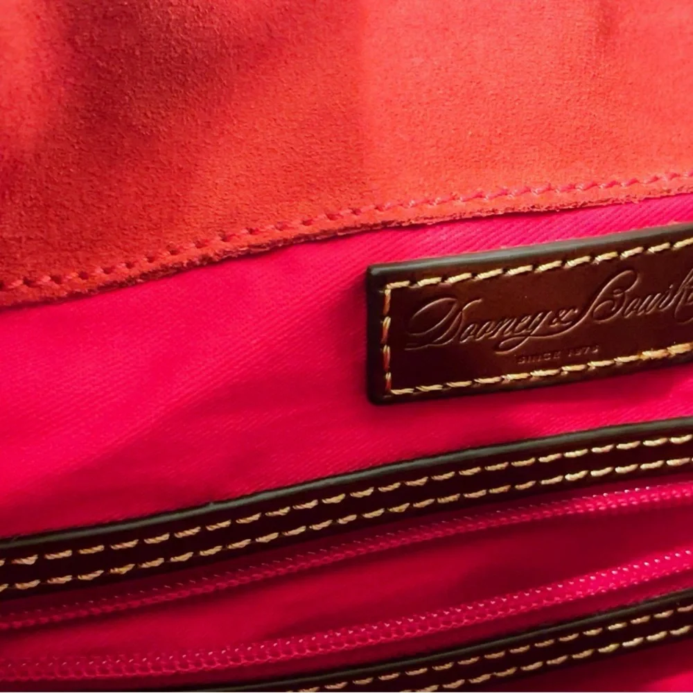 Dooney & Bourke Derby Suede Hobo - New Women | Color: Red/Gold | - Picture 9 of 13
